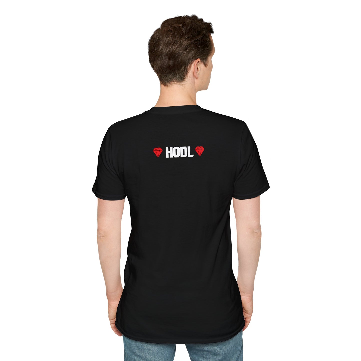 SELF MADE Bitcoiner Black T-Shirt w Bitcoin Logo & HODL with Diamonds on back (Crypto Currency, Bitcoin, Fathers Day, Hoodie)