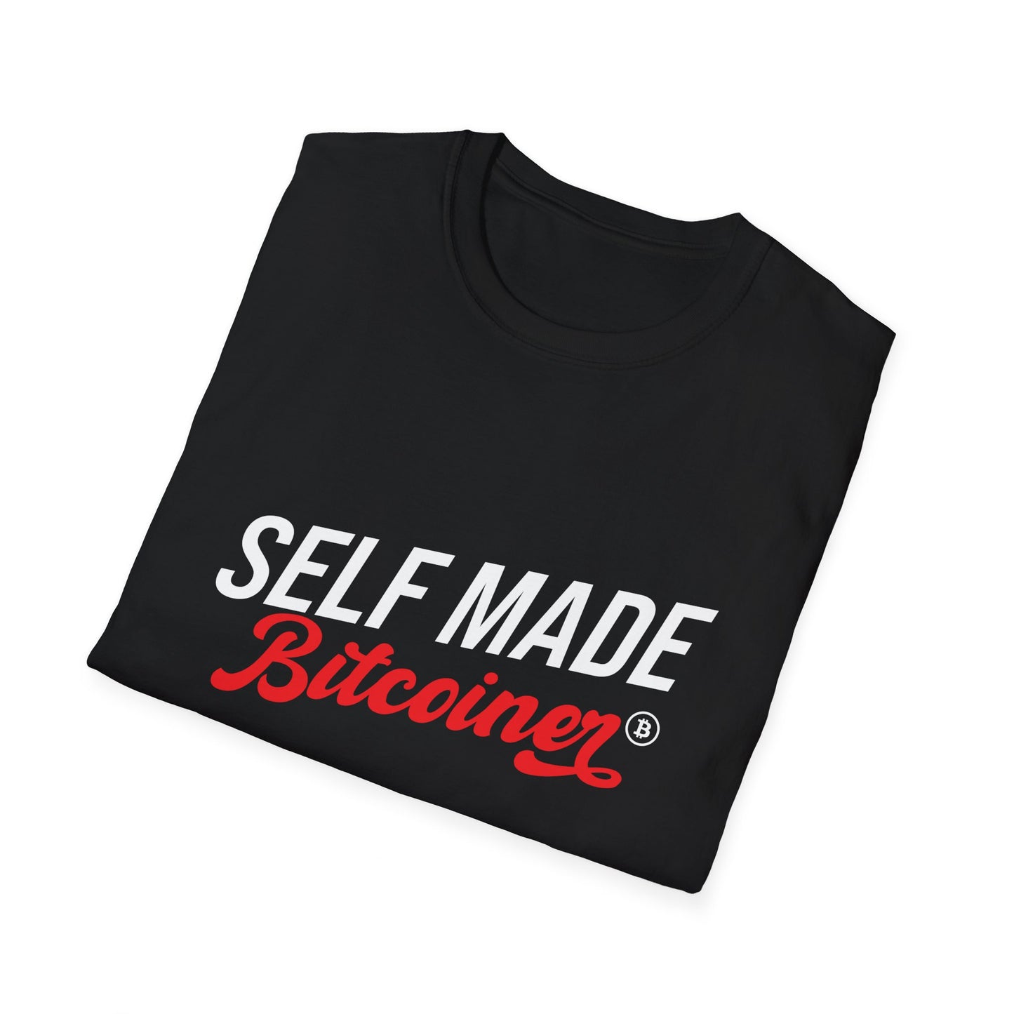 SELF MADE Bitcoiner Black T-Shirt w HODL and Diamonds on back (Crypto Currency, Bitcoin, T-Shirt)