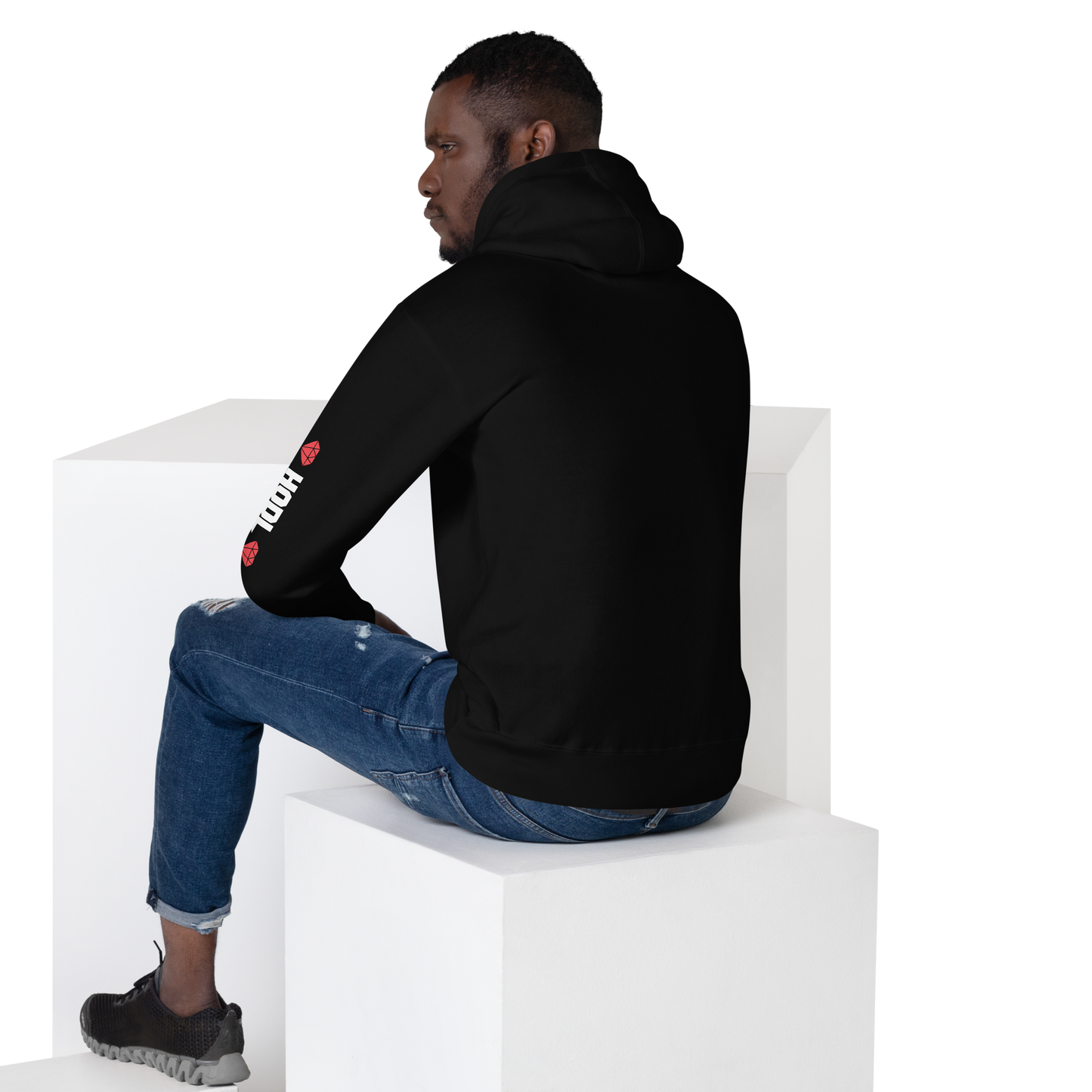SELF MADE Bitcoiner Black Hoodie Sweatshirt w Bitcoin Logo & HODL with Diamonds on lf. sleeve (Crypto Currency, Bitcoin, Hoodie, Fathers Day)