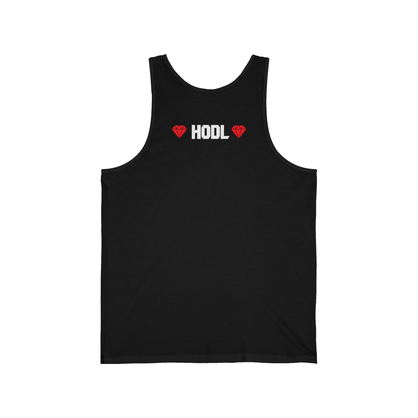 Self Made Bitcoiner Black Jersy Tank w/ HODL with Diamonds on back (Crypto Currency, Bitcoin, Tank Top)