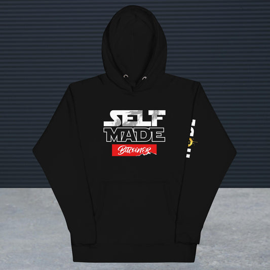 Self Made Black Bitcoiner Hoodie with HODL on left sleeve (Unisex Hoodie)