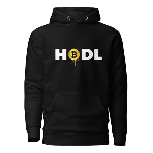 HODL Black Hoodie with Bitcoin Logo  (Unisex Hoodie)